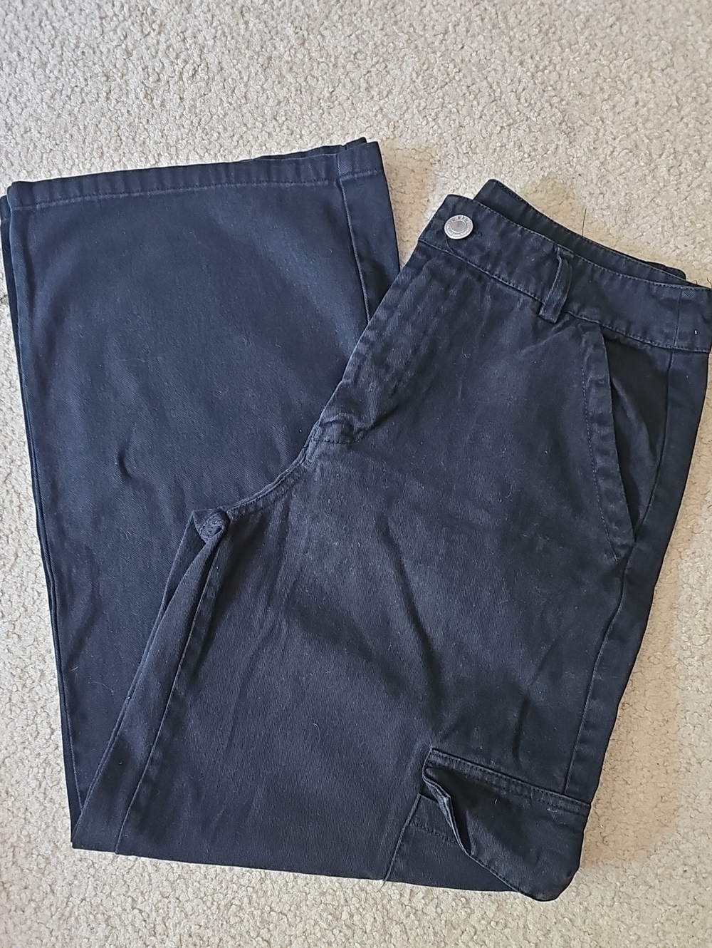 VINTAGE Black Casual Straight-Leg Pants